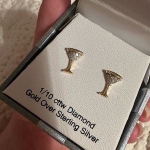 Diamond martini earrings